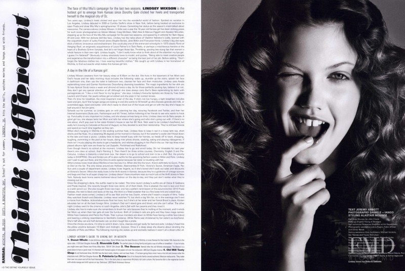 Lindsey Wixson featured in Think Different, September 2010