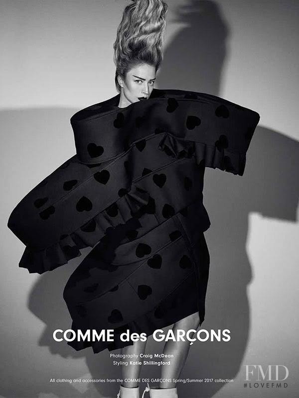 Raquel Zimmermann featured in Comme des Garçons, February 2017