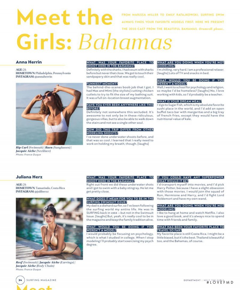 Juliana Herz featured in Meet the Girls: Bahamas, February 2016