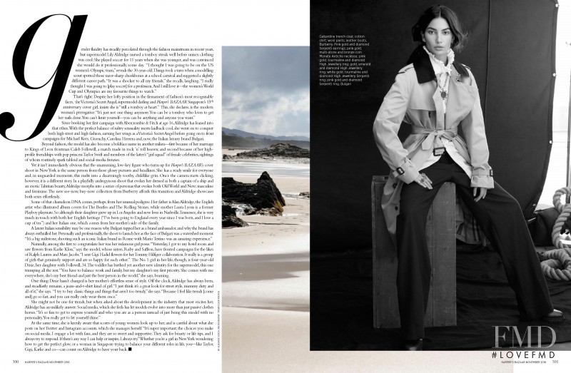 Lily Aldridge featured in Tomboy Named Lily, November 2016