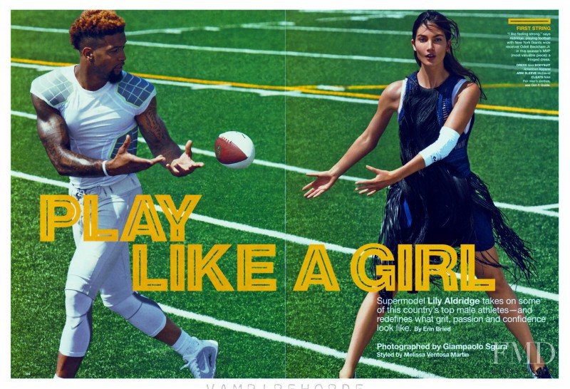 Lily Aldridge featured in Play Like A Girl, July 2015