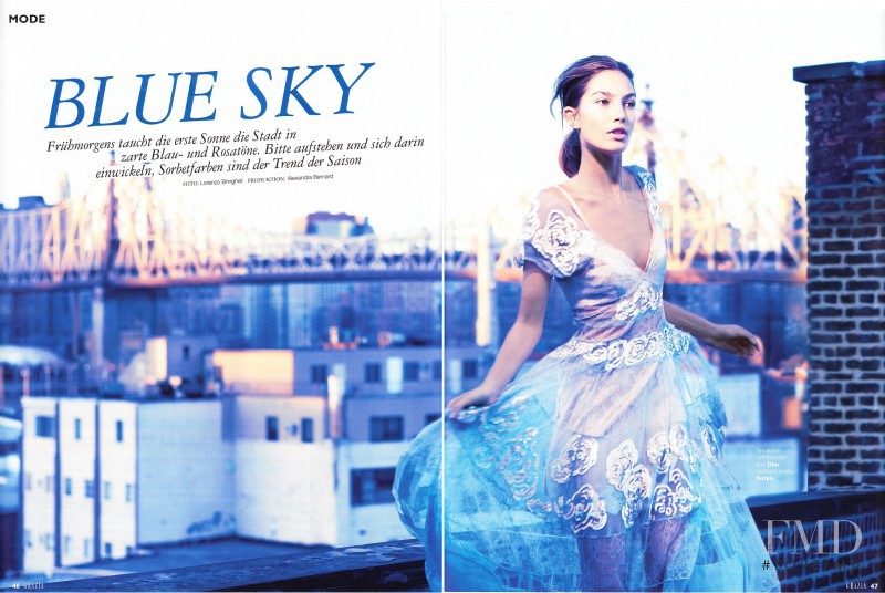 Lily Aldridge featured in Blue Sky, April 2010