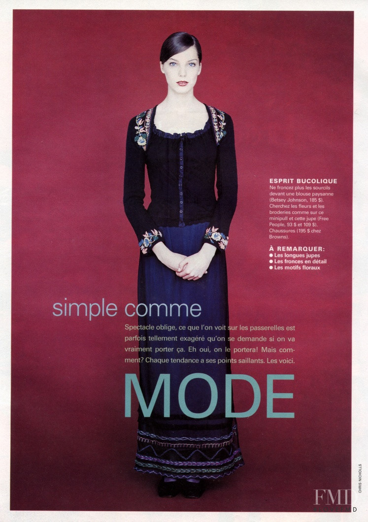 Daria Werbowy featured in Simple Comme Mode, September 1999