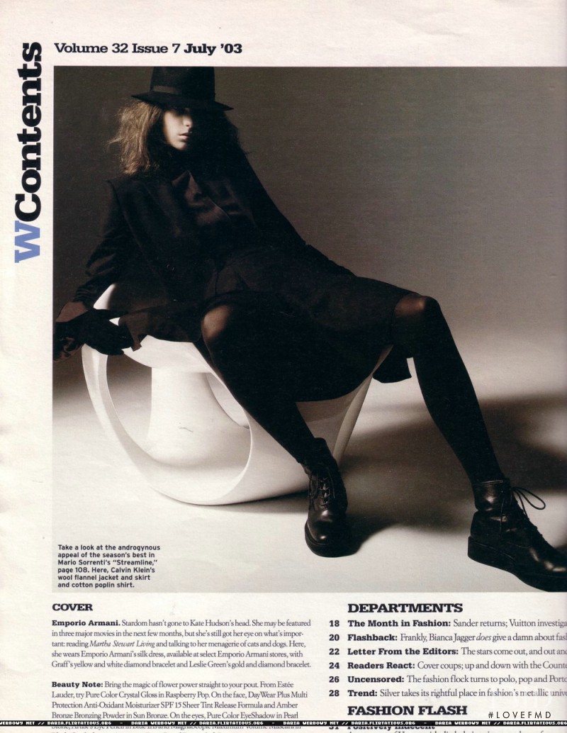 Daria Werbowy featured in Streamline, July 2003