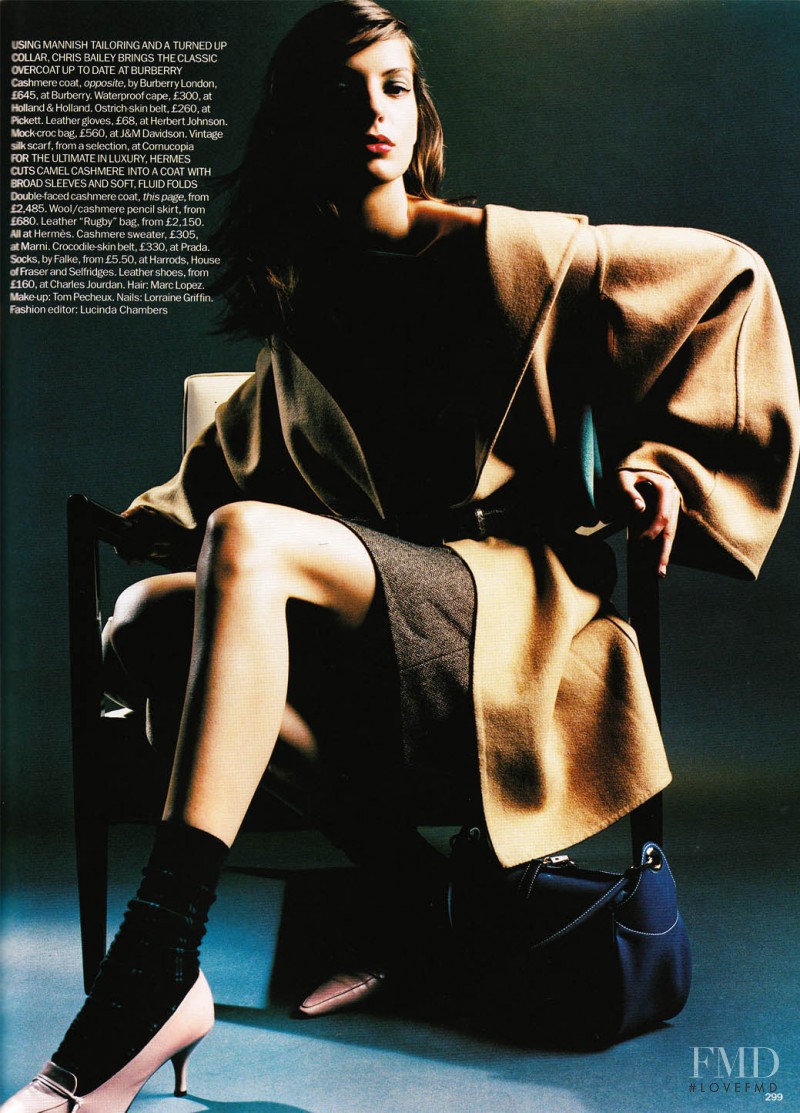 Daria Werbowy featured in Big Coats, September 2003