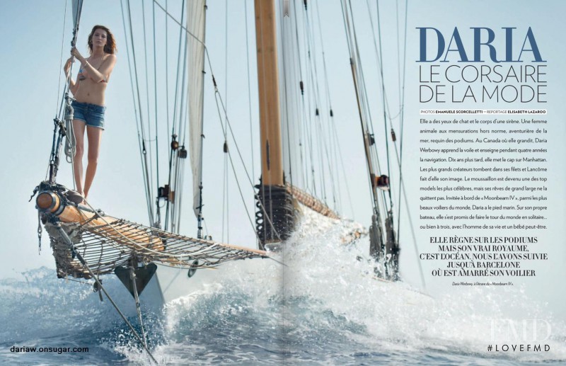 Daria Werbowy featured in Daria le corsair de la mode, August 2011