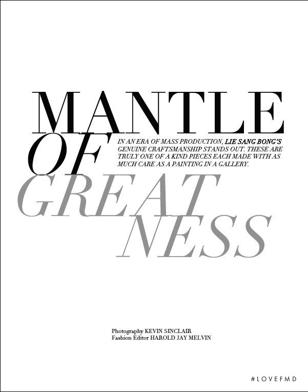 Mantle Of Greatness, December 2011