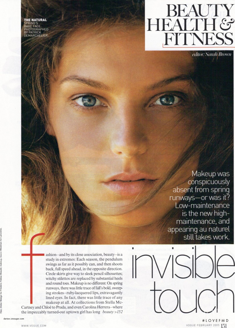 Daria Werbowy featured in Invisible Touch, February 2005