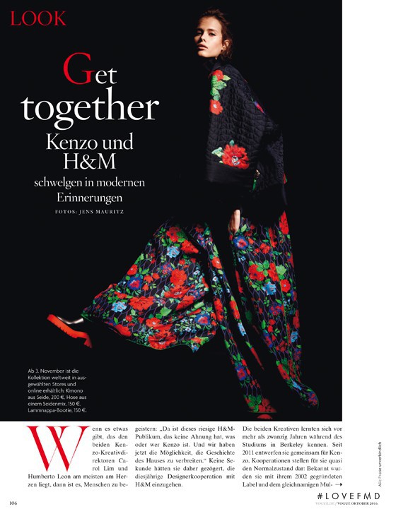Darya Kostenich featured in Get Together Kenzo und H&M, October 2016
