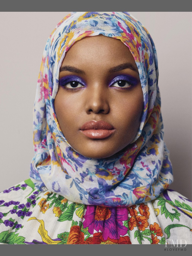 Halima Aden featured in Color and Contrast, May 2017