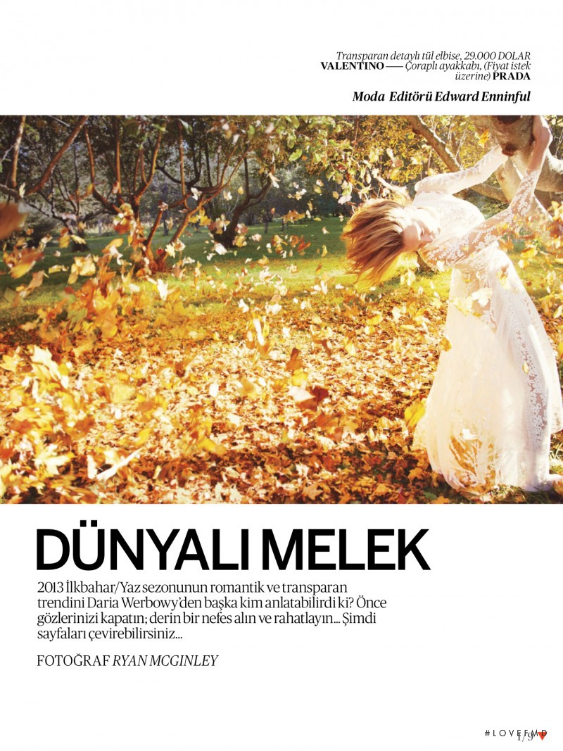 Daria Werbowy featured in Dunyali Melek, March 2013