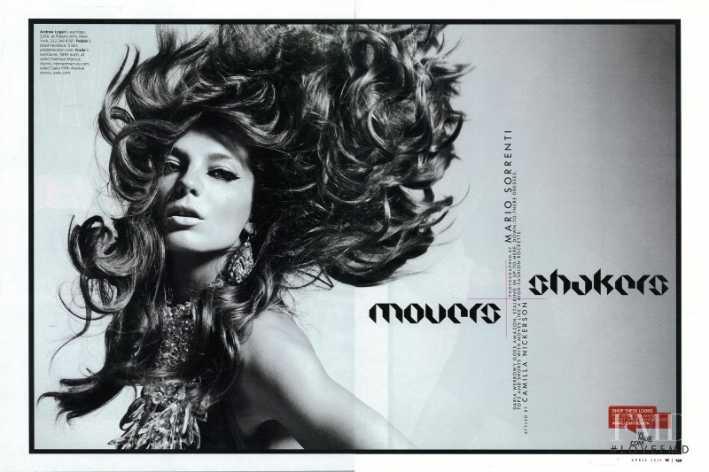 Daria Werbowy featured in Movers and Shakers, April 2010
