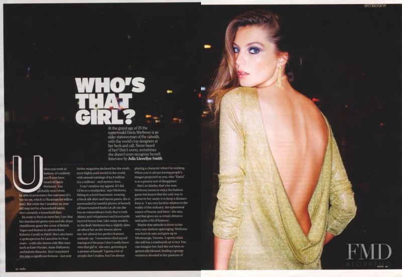 Daria Werbowy featured in Who\'s That Girl?, July 2009