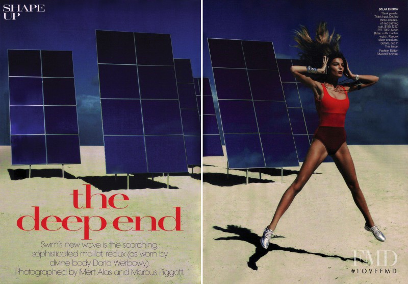Daria Werbowy featured in The Deep End, April 2009