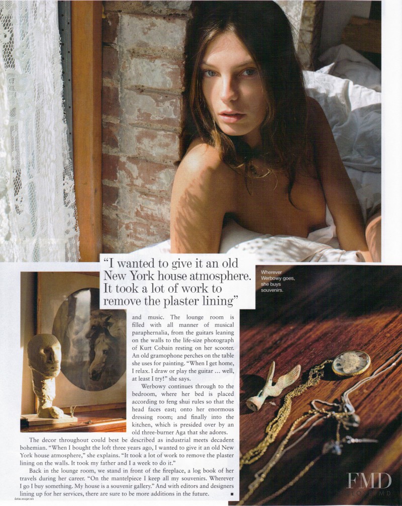Daria Werbowy featured in Daria at Home, February 2009