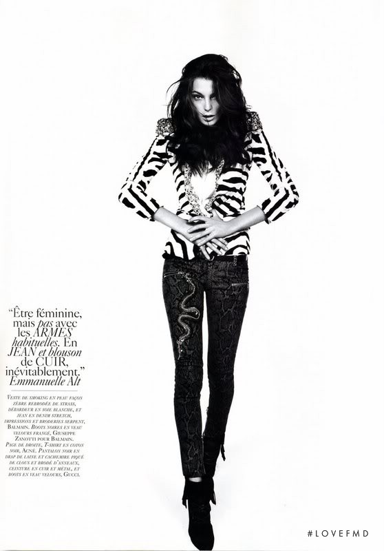 Daria Werbowy featured in Lignes et Attitudes, September 2008