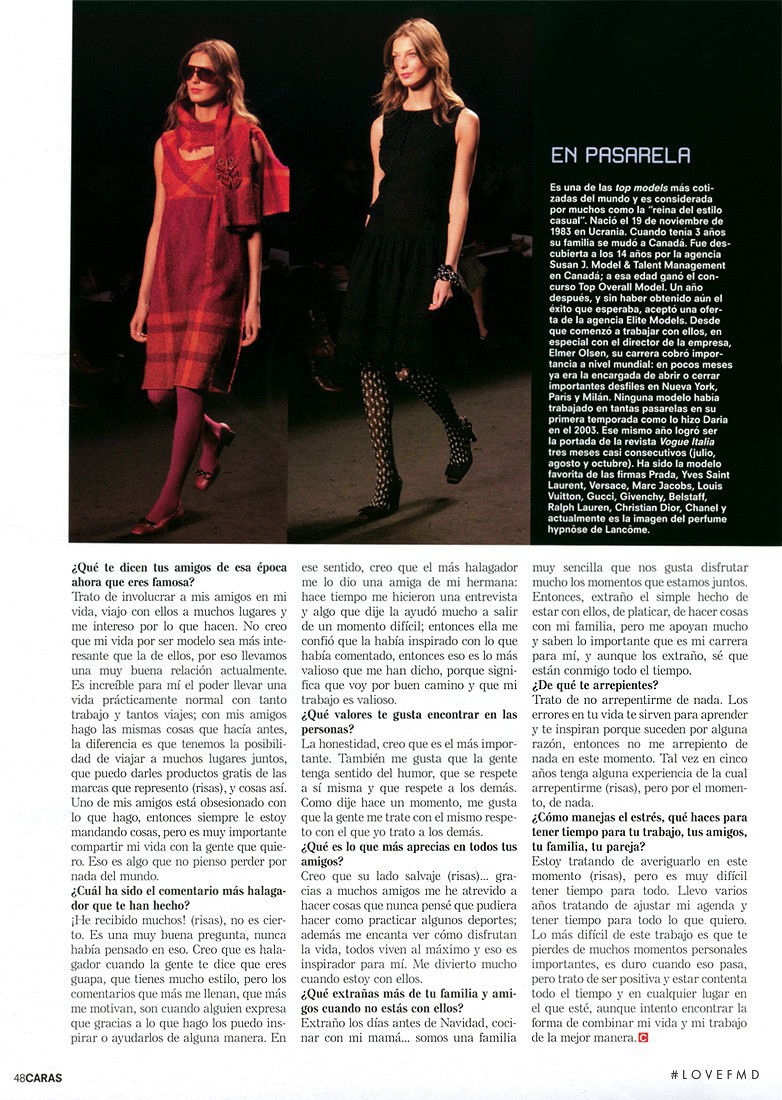 Daria Werbowy featured in La Nueva Mujer Perfecta, June 2006