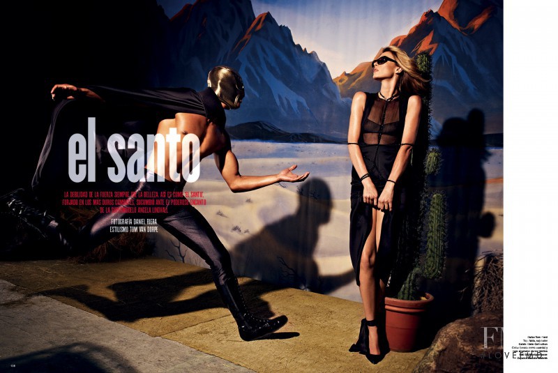 Angela Lindvall featured in El Santo, March 2012