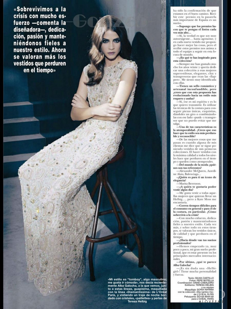 Alba Galocha featured in Hola, December 2012