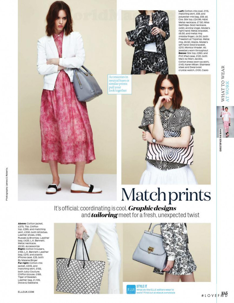 Carolina Ballesteros featured in Match prints, April 2014