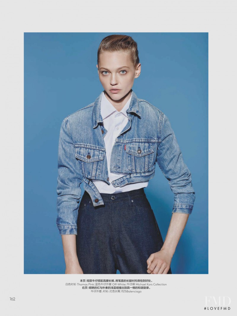 Sasha Pivovarova featured in Modern Denim, August 2017