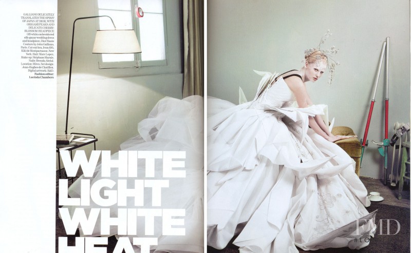 Lara Stone featured in White Light White Heat, May 2007
