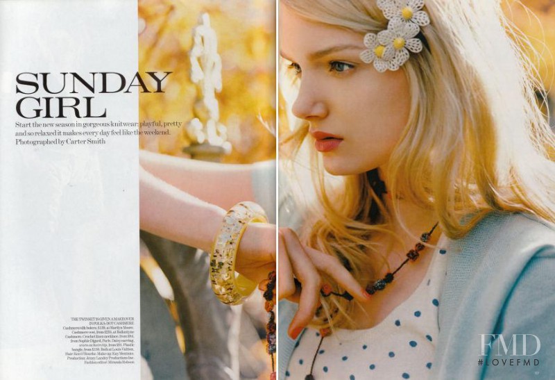 Lily Donaldson featured in Sunday Girl, February 2005