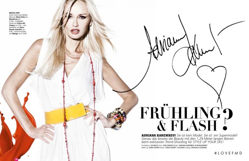 Adriana Sklenarikova Karembeu featured in Frühling & Flash, April 2010