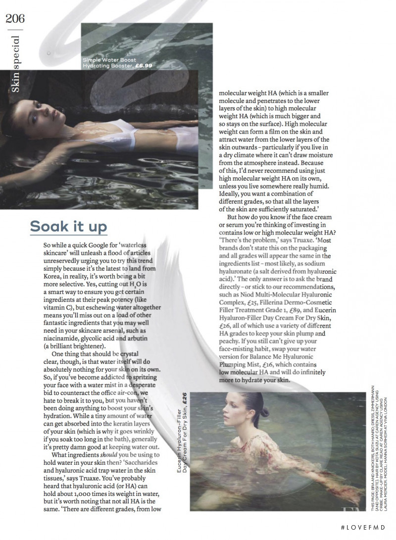 Hanna Sorheim featured in Skin Deep, October 2017