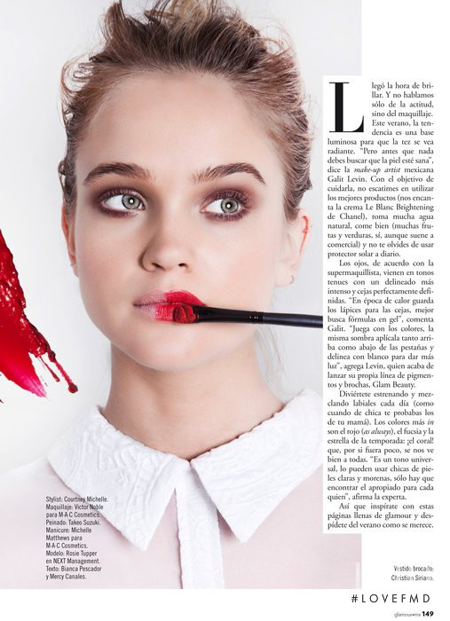 Rosie Tupper featured in Belleza, August 2014