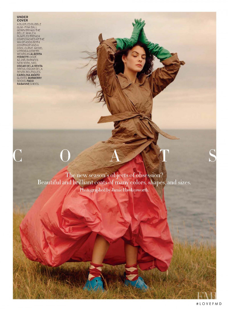 Vittoria Ceretti featured in Fresh Coats, October 2017