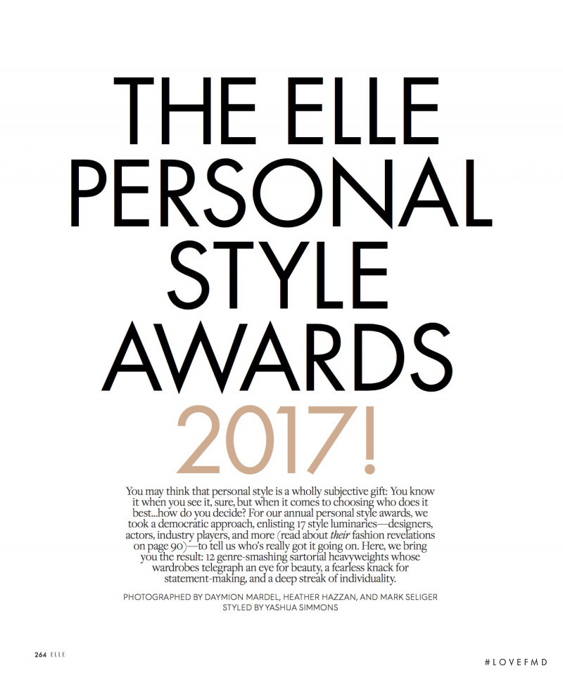 The Elle Personal Style Awards 2017, October 2017