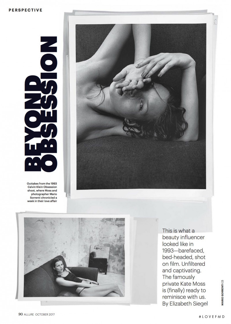 Kate Moss featured in Beyond Obsession, October 2017