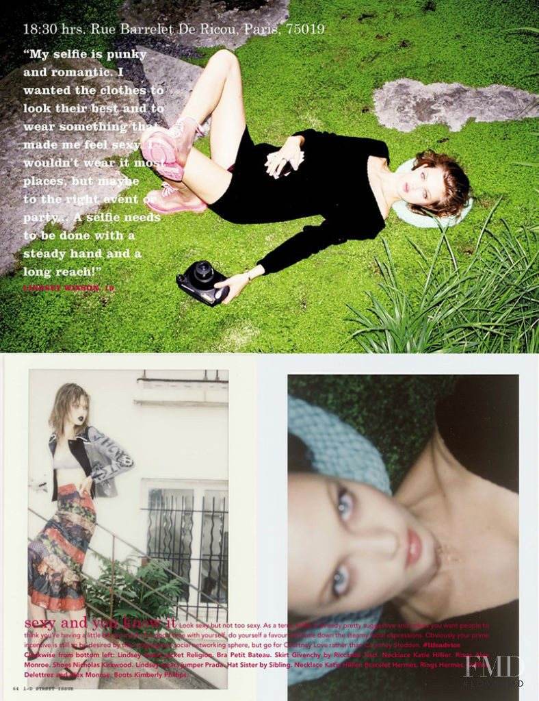 Lindsey Wixson featured in The i-D guide to selfies... It\'s not showing off, it\'s showing out, August 2013