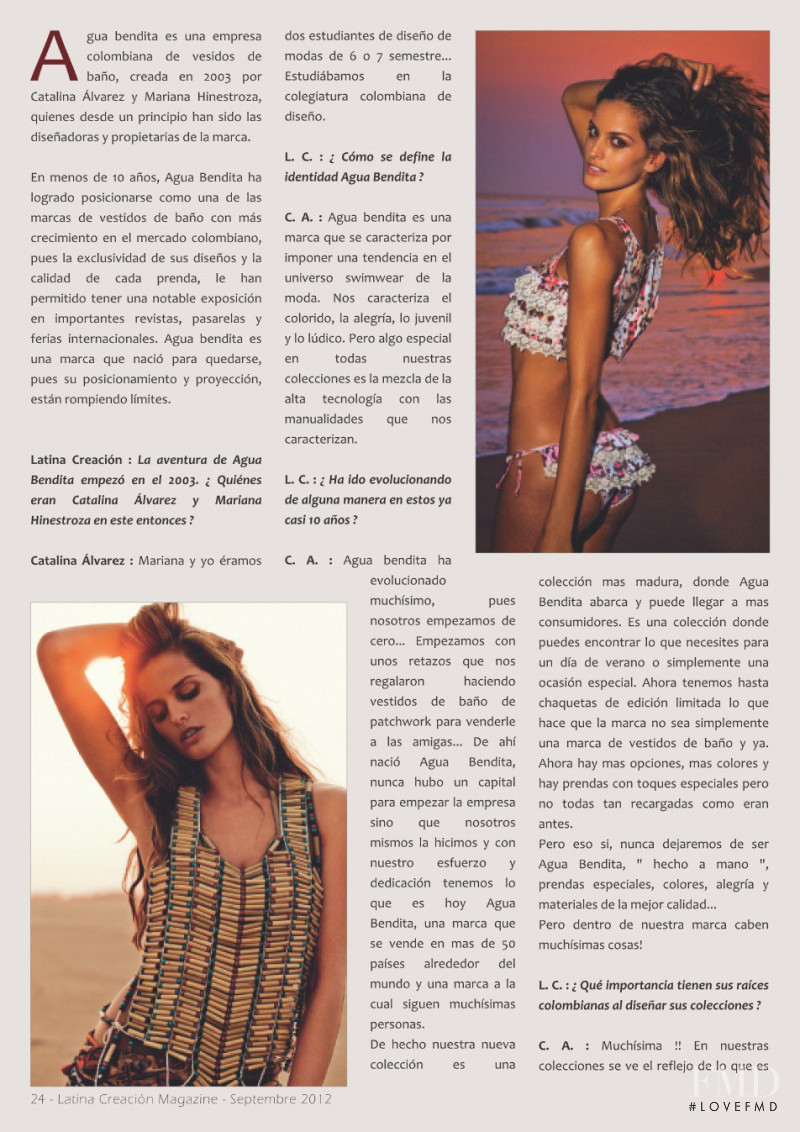 Izabel Goulart featured in Agua Bendita, September 2012