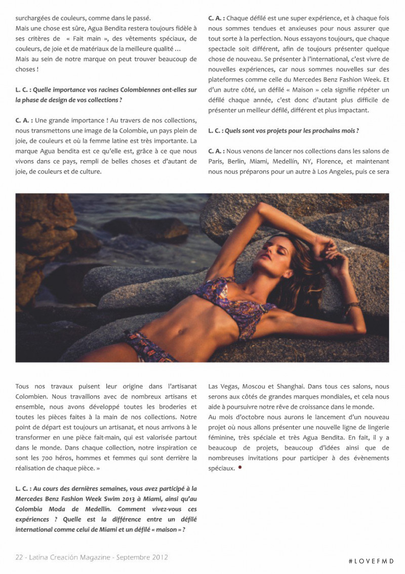 Izabel Goulart featured in Agua Bendita, September 2012