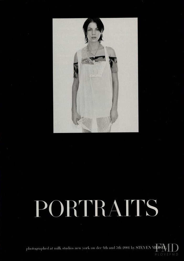 Liberty Ross featured in Portraits, January 2002