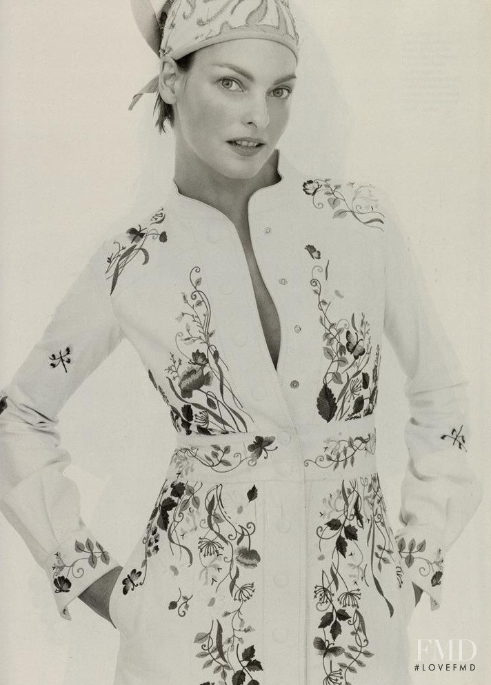 Linda Evangelista featured in Portraits, January 2002