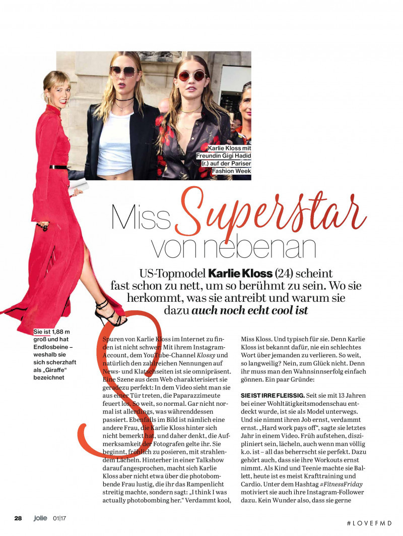 Karlie Kloss featured in Miss Superstar von nebenan, January 2017
