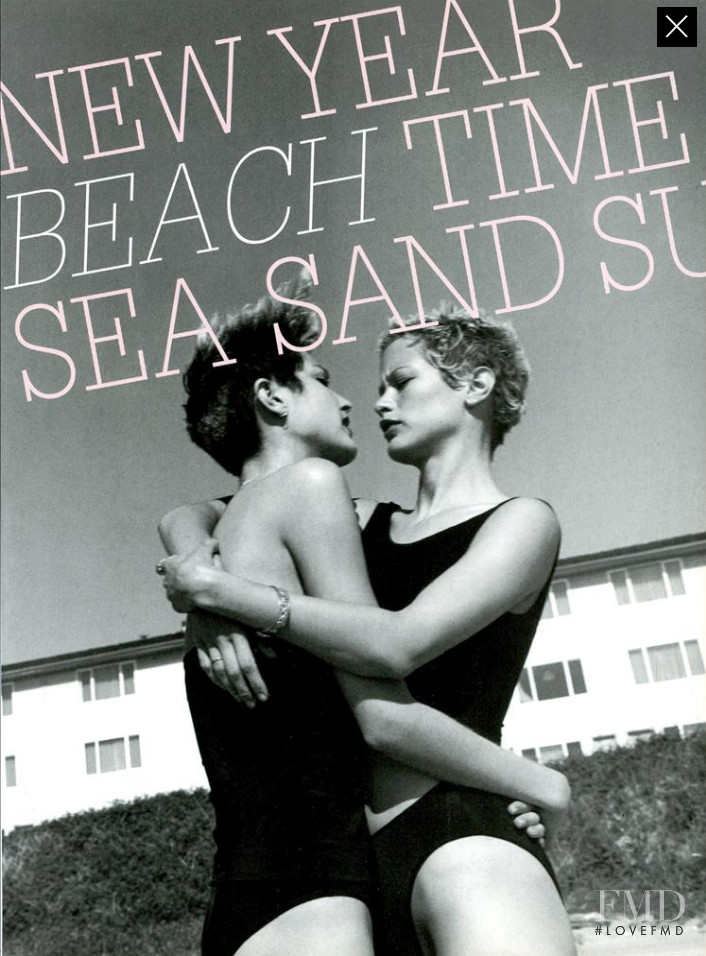 Carolyn Murphy featured in New Year Beach Time Sea Sand Sun, December 1996