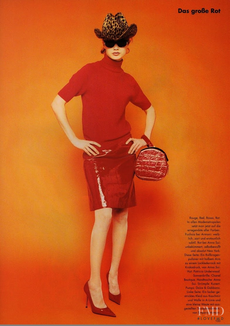 Carolyn Murphy featured in Das Grobe Rot, July 1995