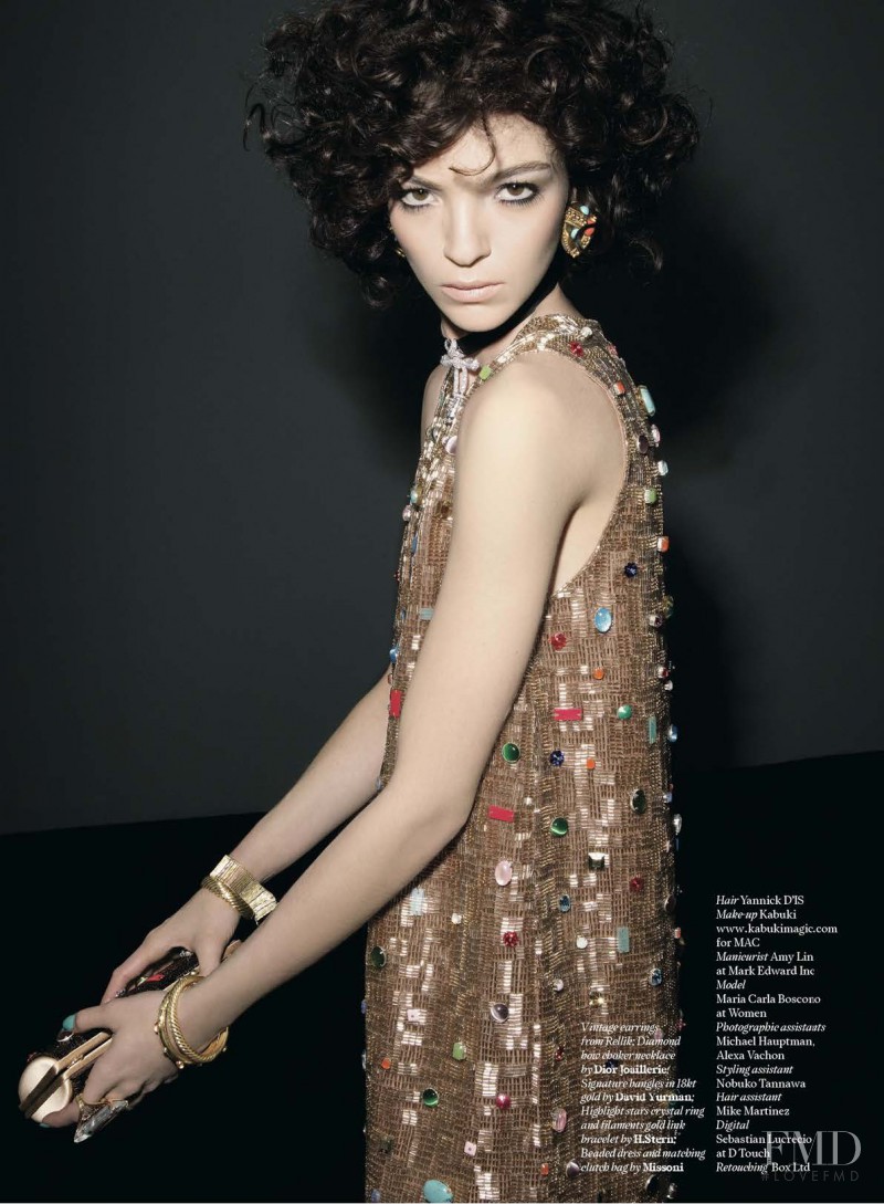 Mariacarla Boscono featured in Precious Today\'s diamonds and pearls, March 2008