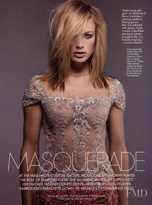 Carolyn Murphy featured in Masquerade, April 2004