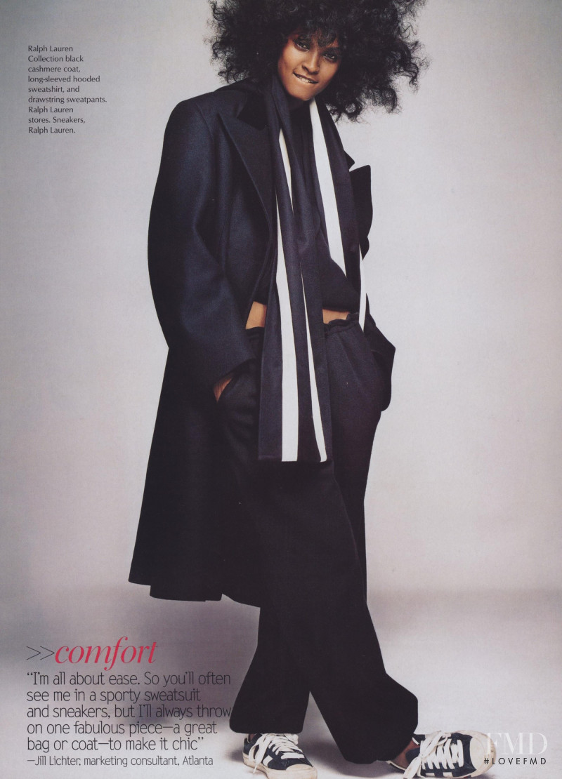Liya Kebede featured in The New American Dress Code, July 2002