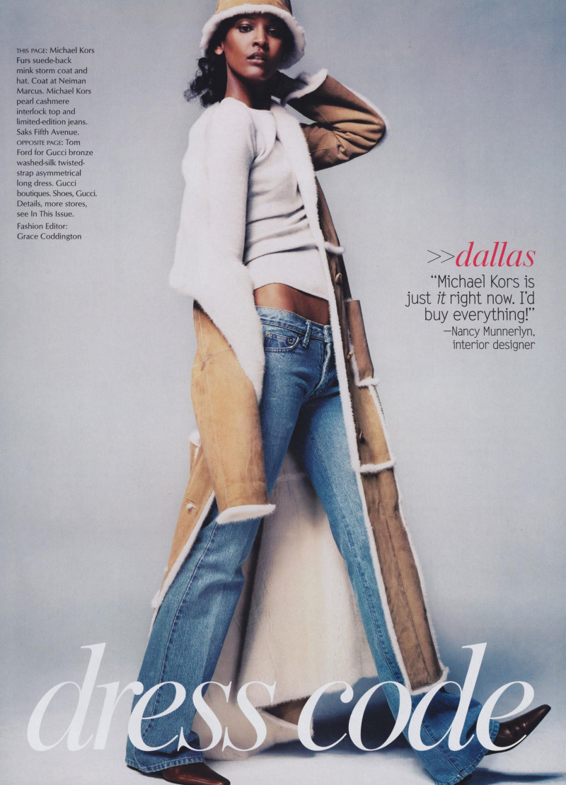 Liya Kebede featured in The New American Dress Code, July 2002