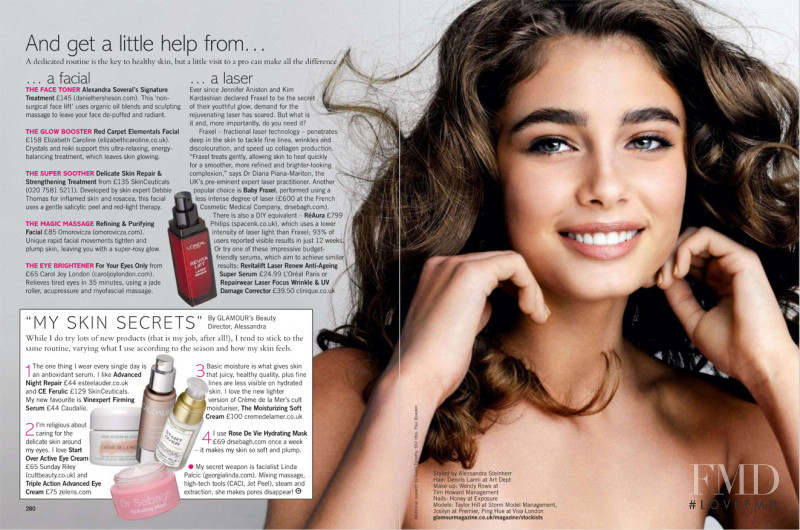 Taylor Hill featured in Bring on everyday Great Skin, October 2012