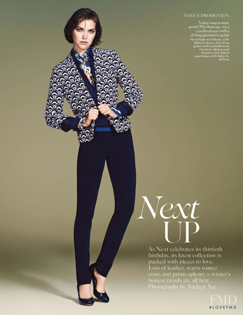 Arizona Muse featured in Next Up, October 2012