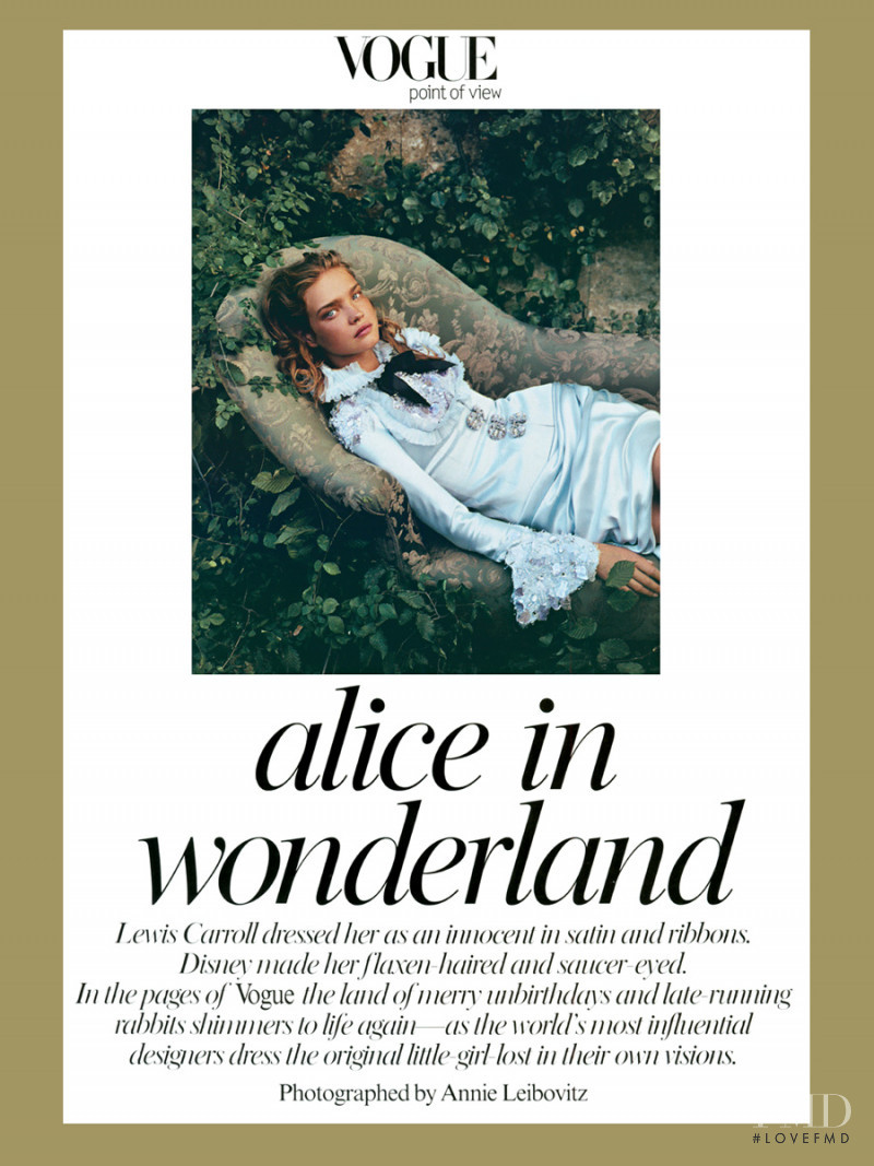 Natalia Vodianova featured in Alice in Wonderland, December 2003