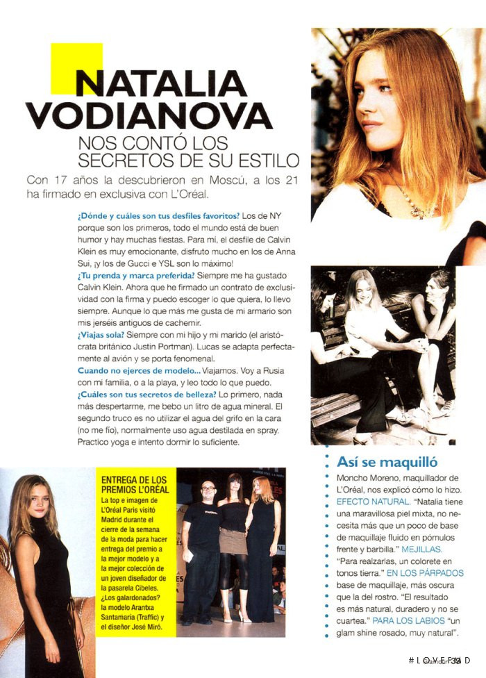 Natalia Vodianova featured in Top Tendencias, November 2003