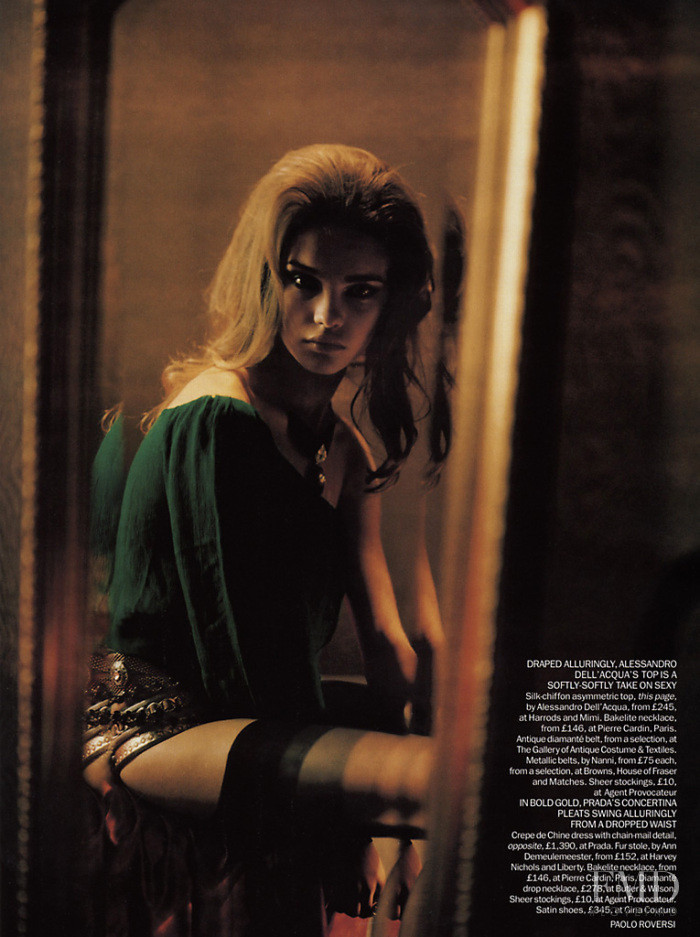 Natalia Vodianova featured in Through a Glass Darkly, October 2002
